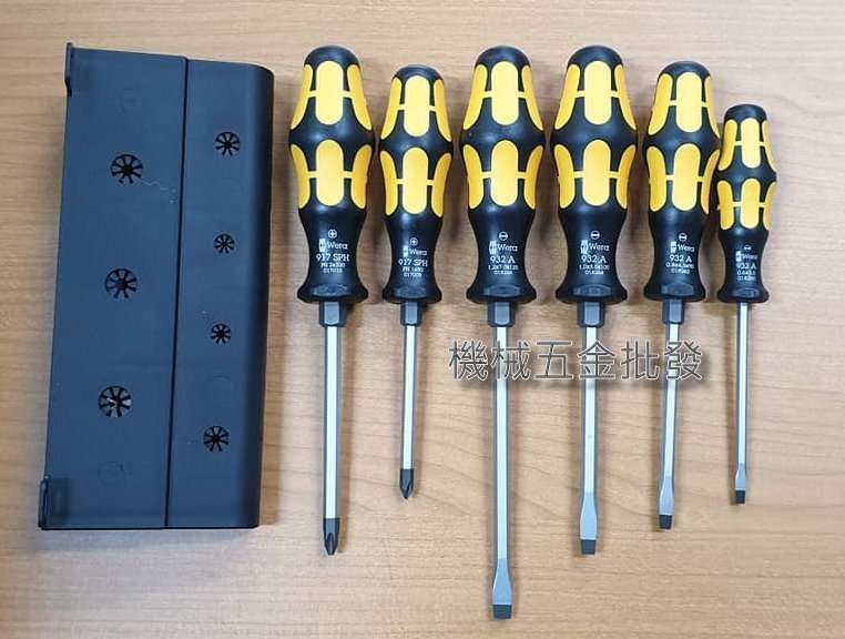 932/6 德國Wera鑿型起子組 十字 一字 6支裝(附展示架),手工具