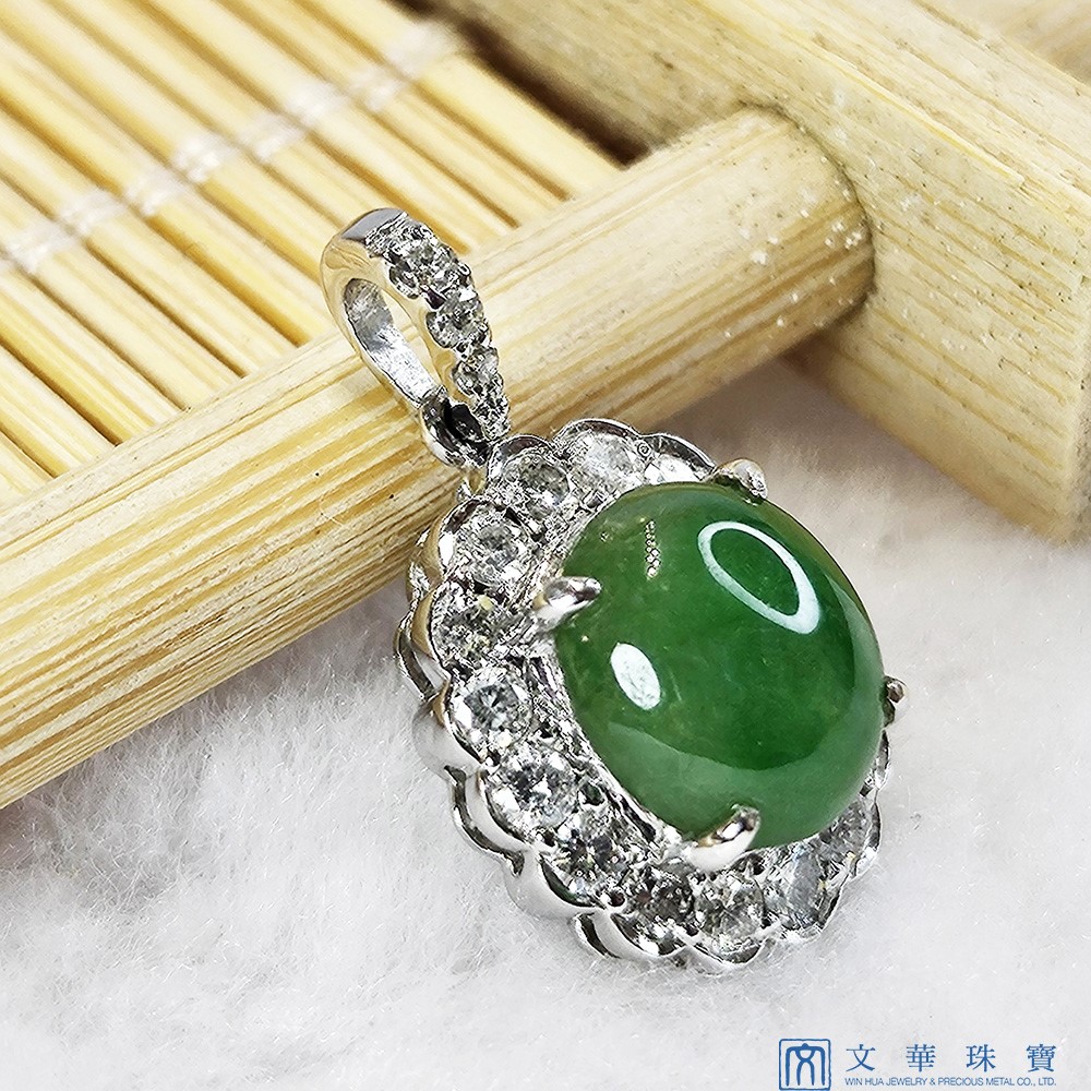翡翠蛋面鑽墜