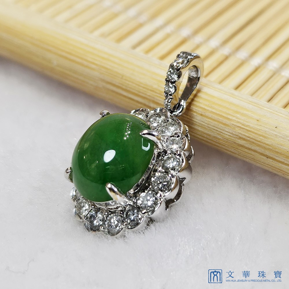 翡翠蛋面鑽墜
