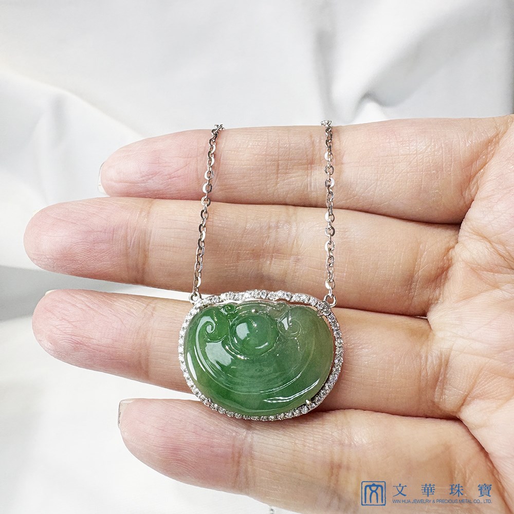 翡翠如意鑽石項鍊