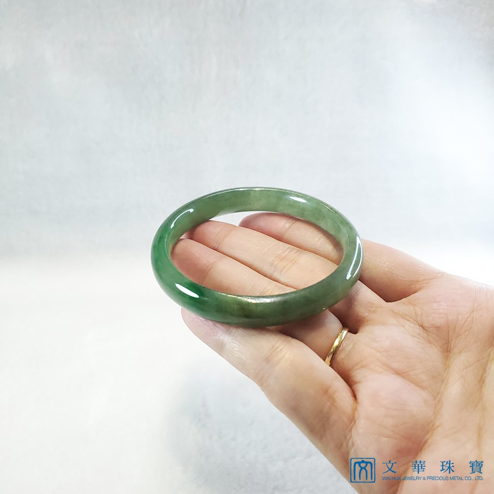 滿綠翡翠玉鐲 18圍