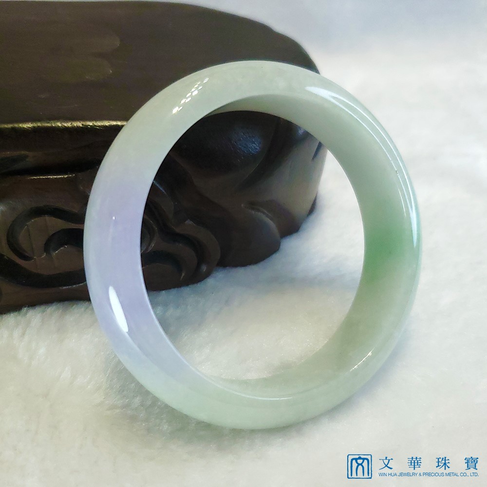 春帶彩寬版玉鐲 18.3圍