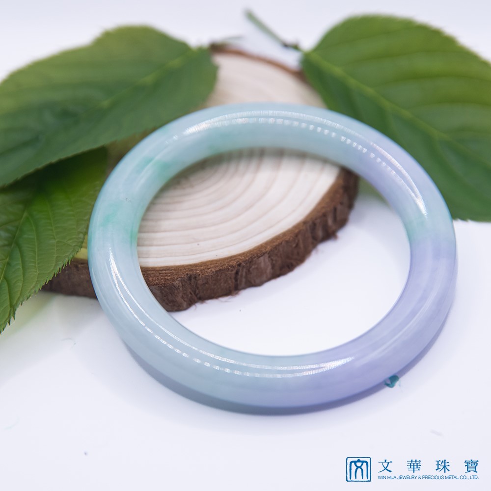 粉嫩春帶彩圓骨玉鐲 18.8圍