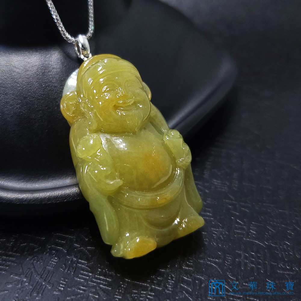 黃翡財神翡翠玉墜(已售出)