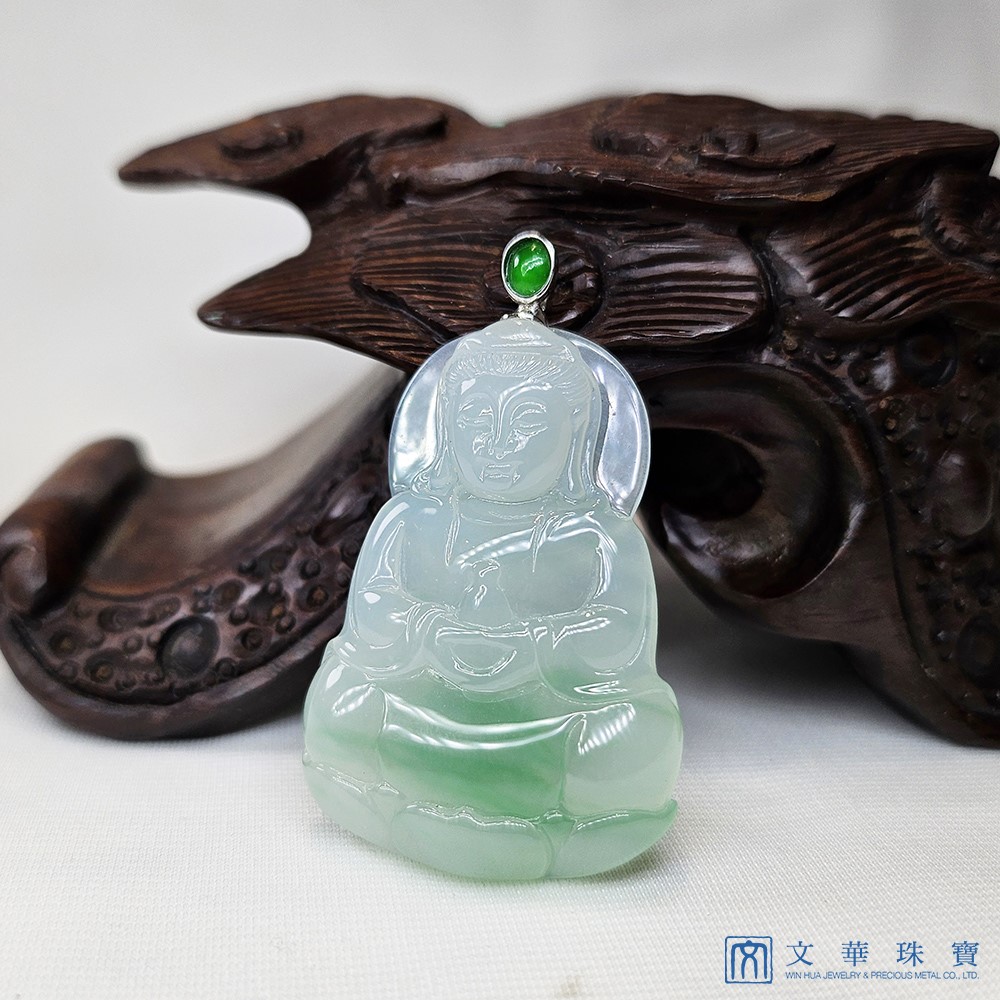 冰種陽綠觀音玉墜 (已售出)
