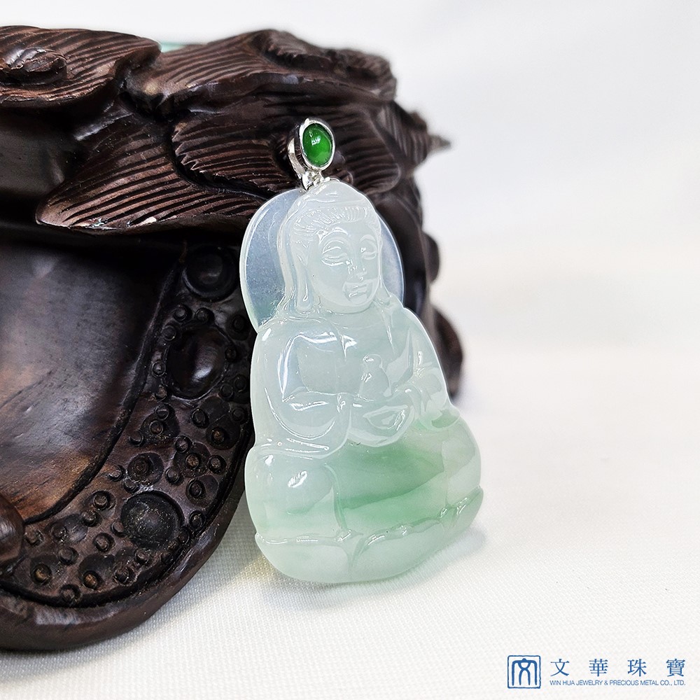 冰種陽綠觀音玉墜 (已售出)