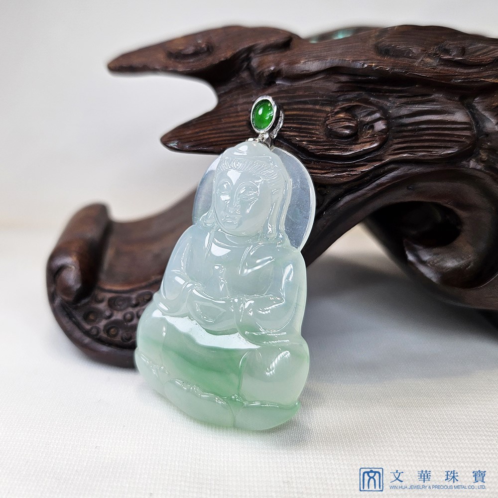 冰種陽綠觀音玉墜 (已售出)