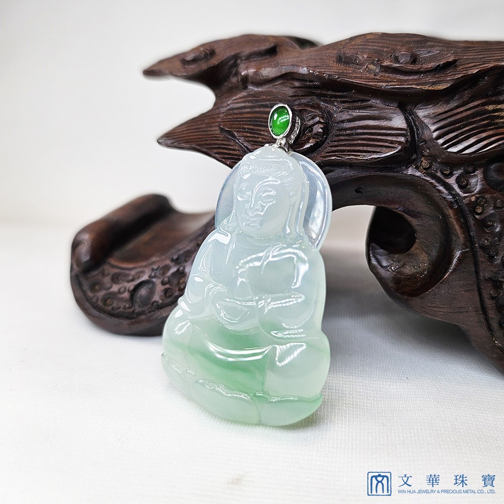 冰種陽綠觀音玉墜 (已售出)