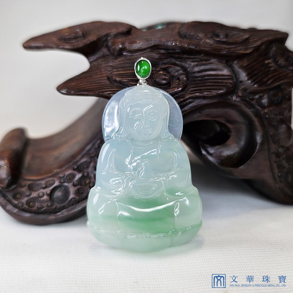 冰種陽綠觀音玉墜 (已售出)