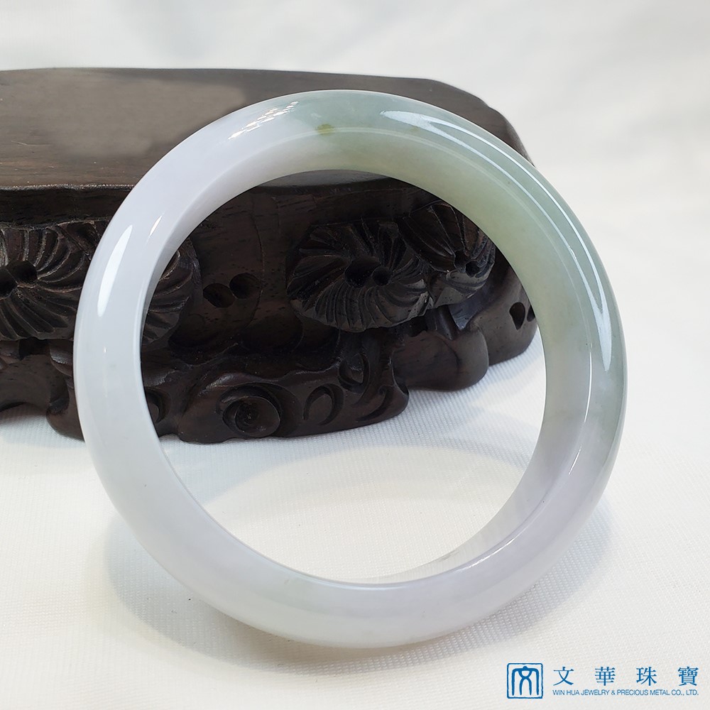 寬版厚莊冰糯帶湖綠玉鐲 19.5-20圍 平安鐲