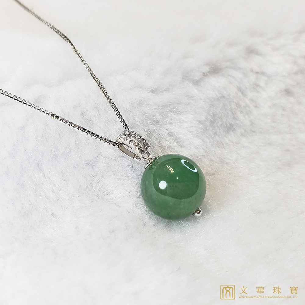 翡翠玉珠鑽墜 11.5mm