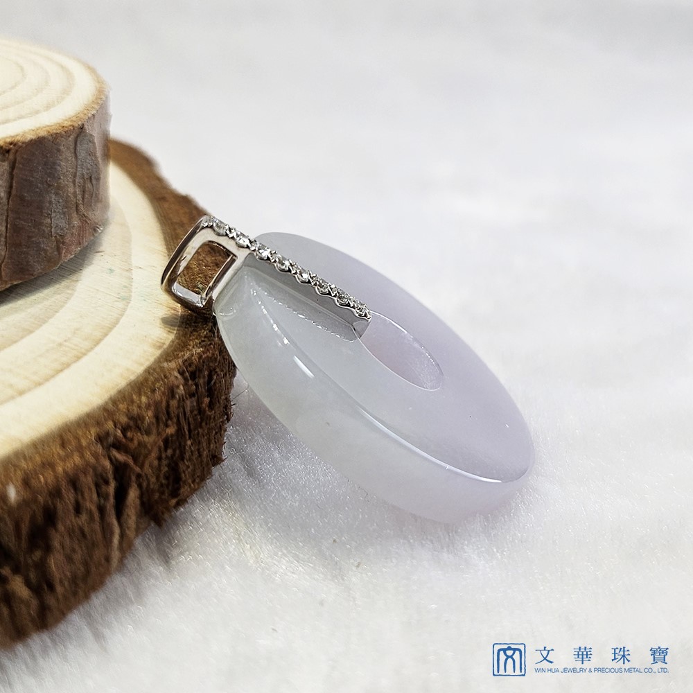 淡紫平安扣玉環鑽墜
