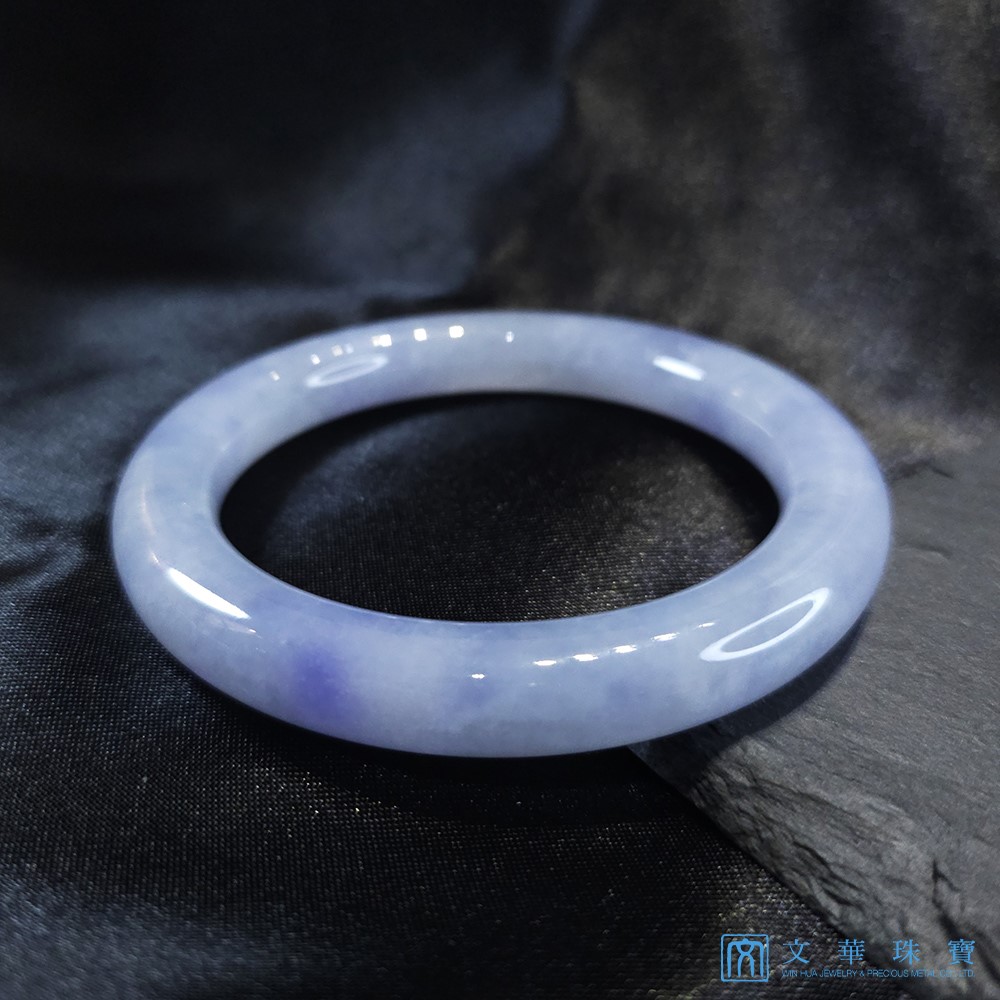 冰紫翡圓骨玉鐲 18.5圍