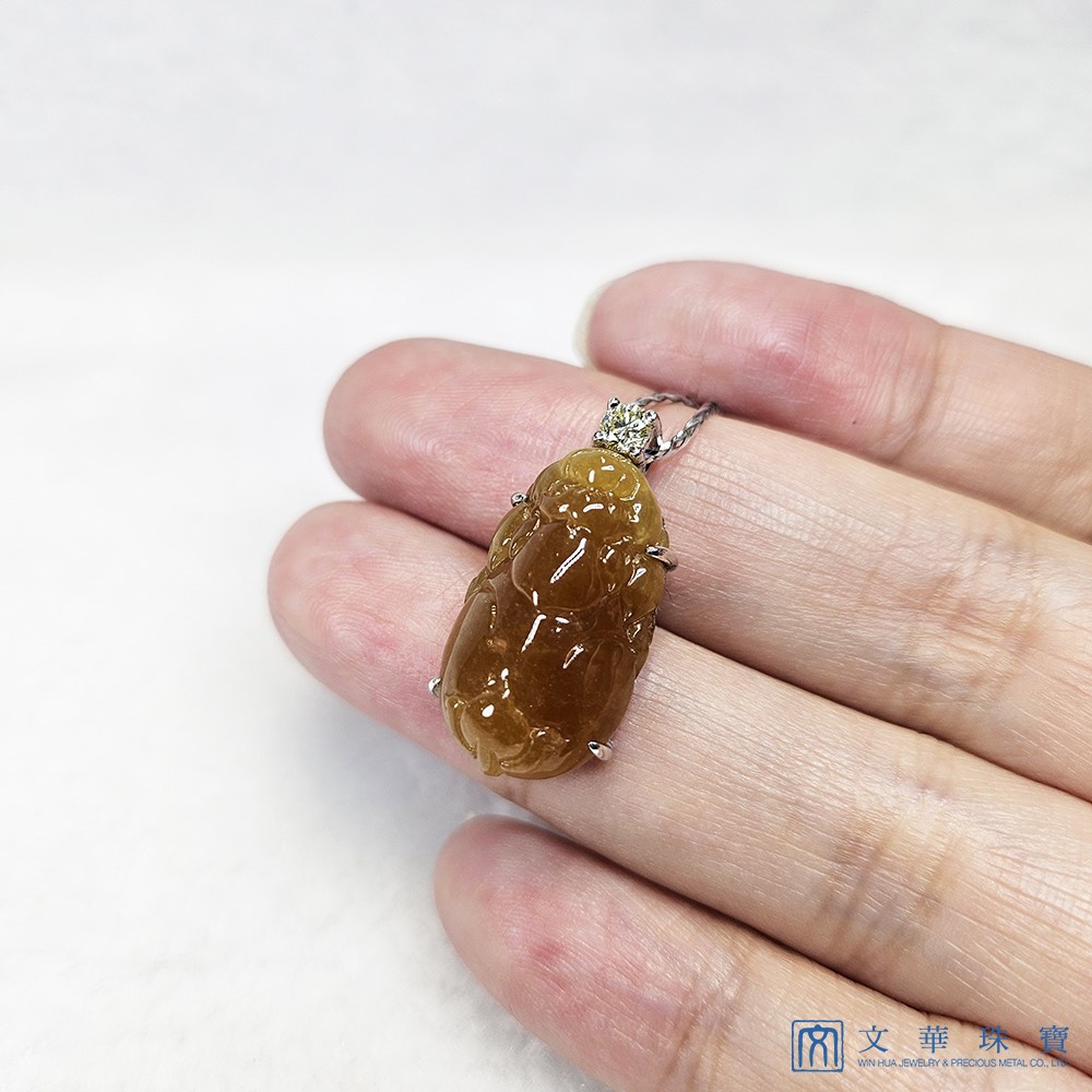 黃翡貔貅玉墜