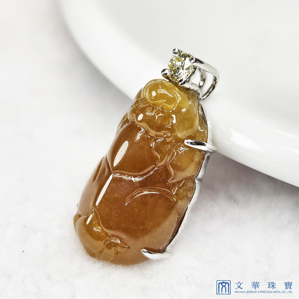 黃翡貔貅玉墜