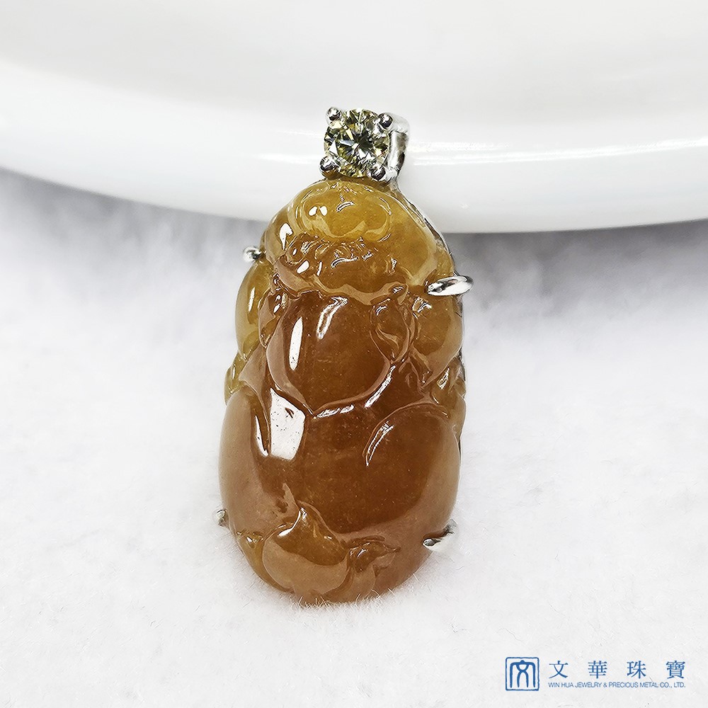 黃翡貔貅玉墜