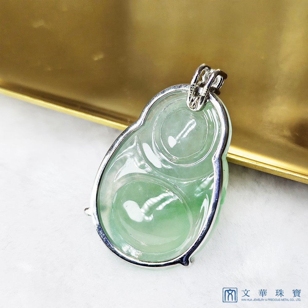 高冰種飄綠彌勒佛玉墜