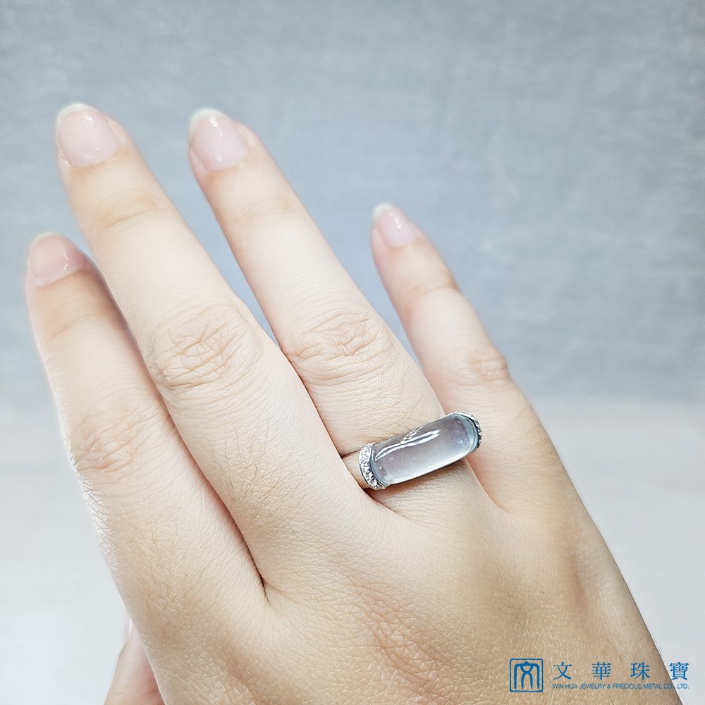 玻璃種茅台白馬鞍鑽戒 國際圍15號