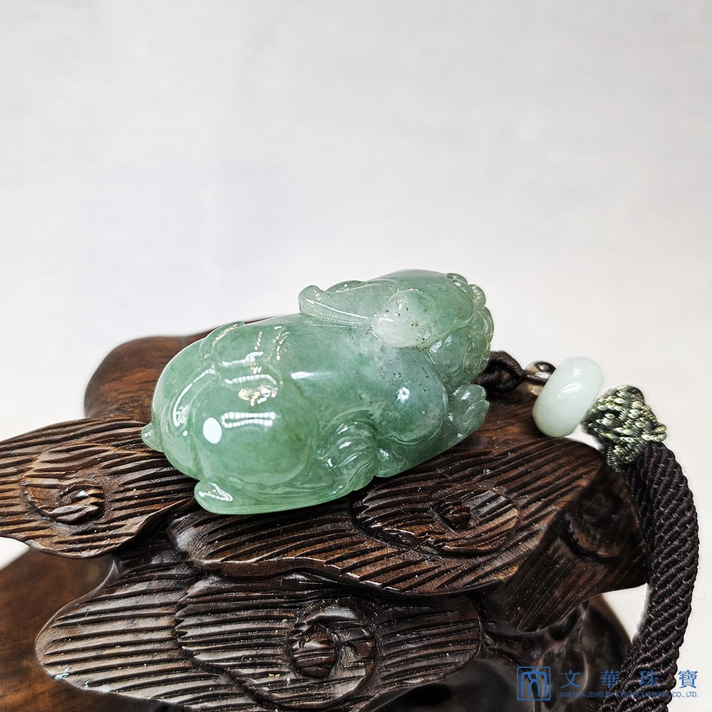 冰青綠貔貅把玩掛件 贈精美掛繩乙件(已售出)