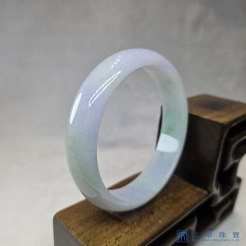  翡翠芙蓉種春彩玉鐲 18.5圍