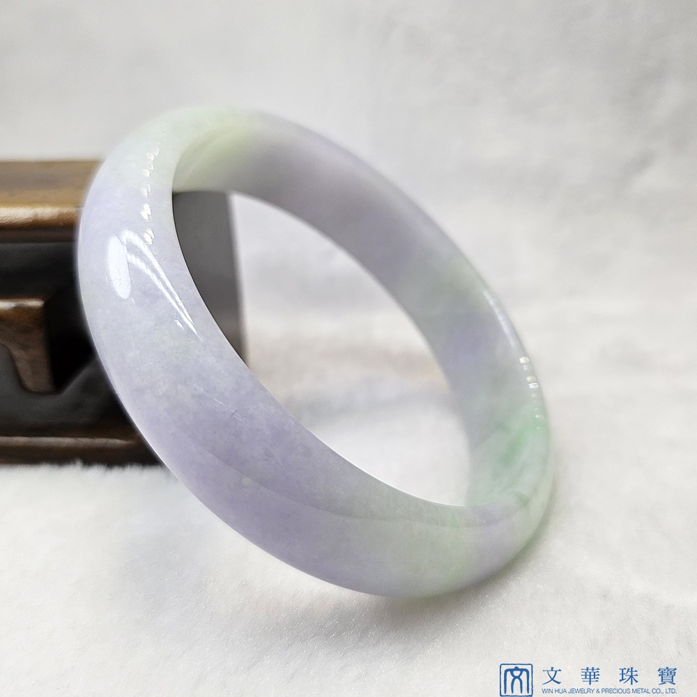  翡翠芙蓉種春彩玉鐲 18.5圍