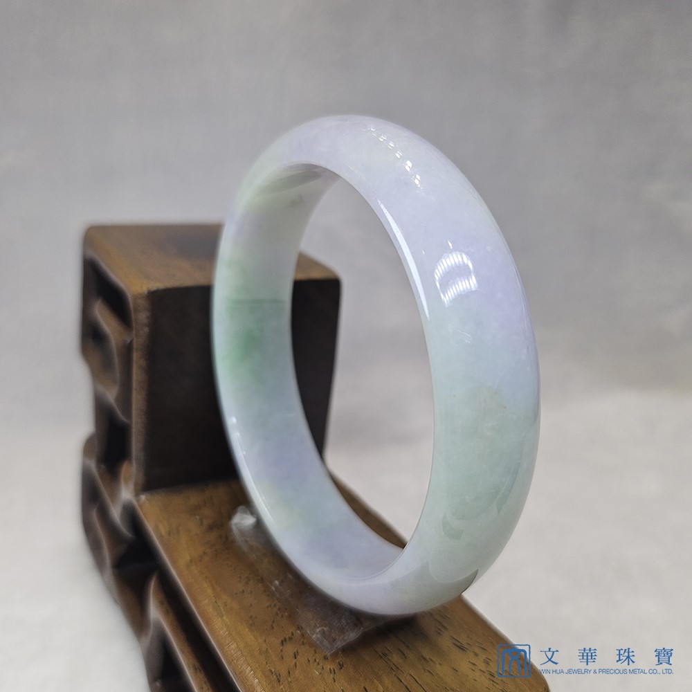  翡翠芙蓉種春彩玉鐲 18.5圍