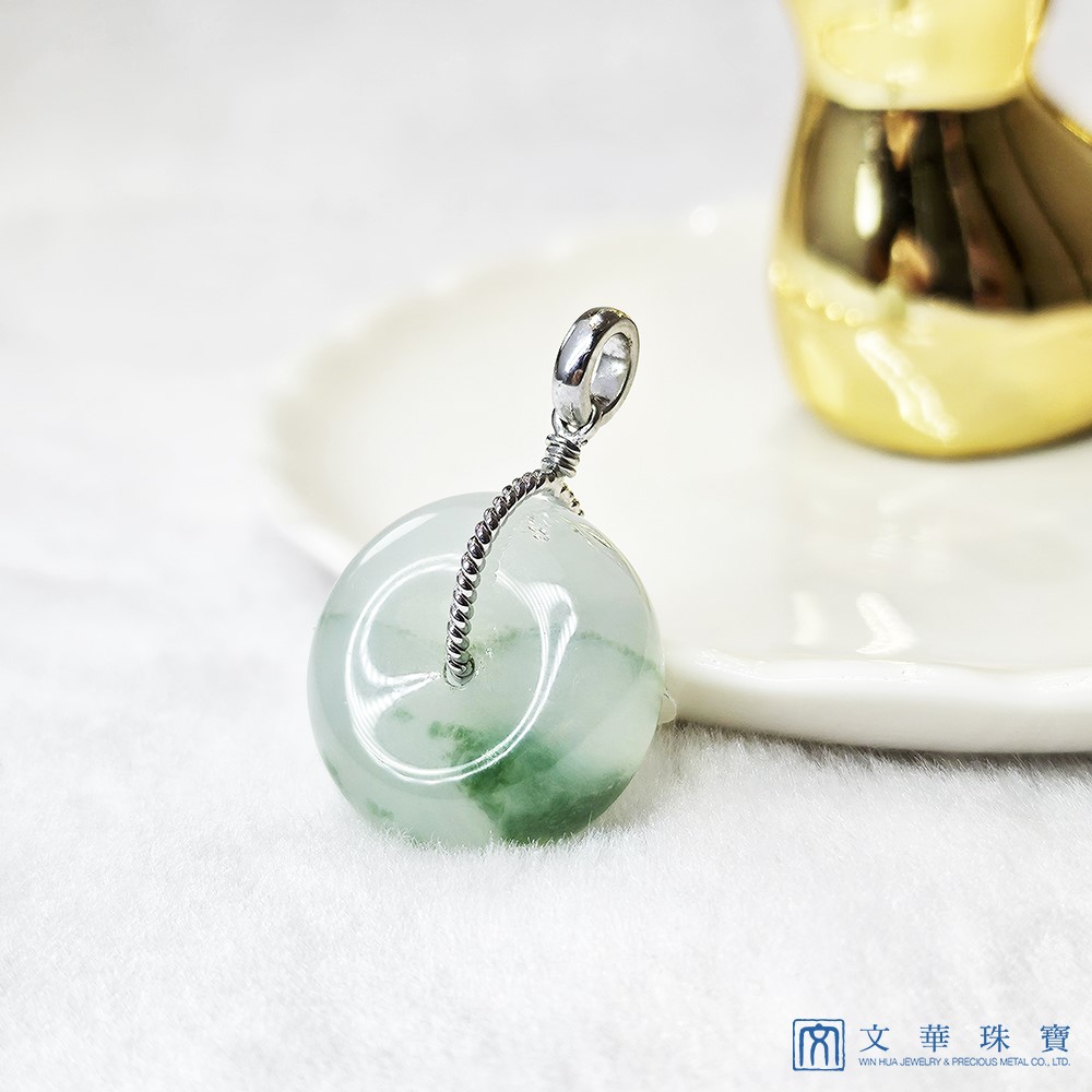 細糯飄花平安扣玉墜(已售出)