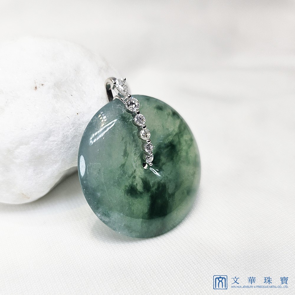 玻璃種蘭花平安扣鑽墜(已售出)