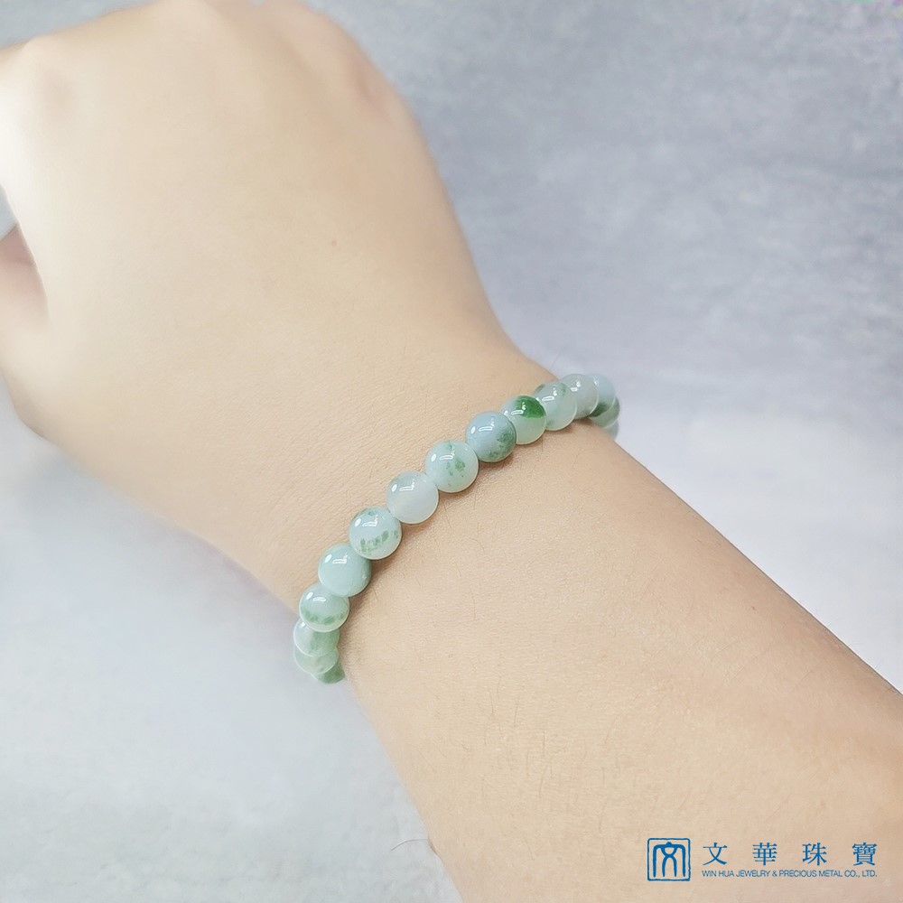 冰糯飄綠串珠手鍊 6.8-7.3mm(已售出)
