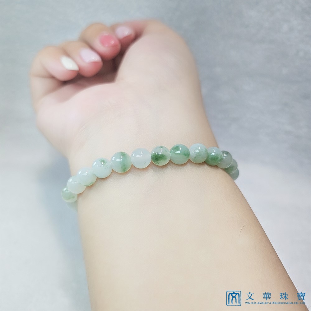 冰糯飄綠串珠手鍊 6.8-7.3mm(已售出)
