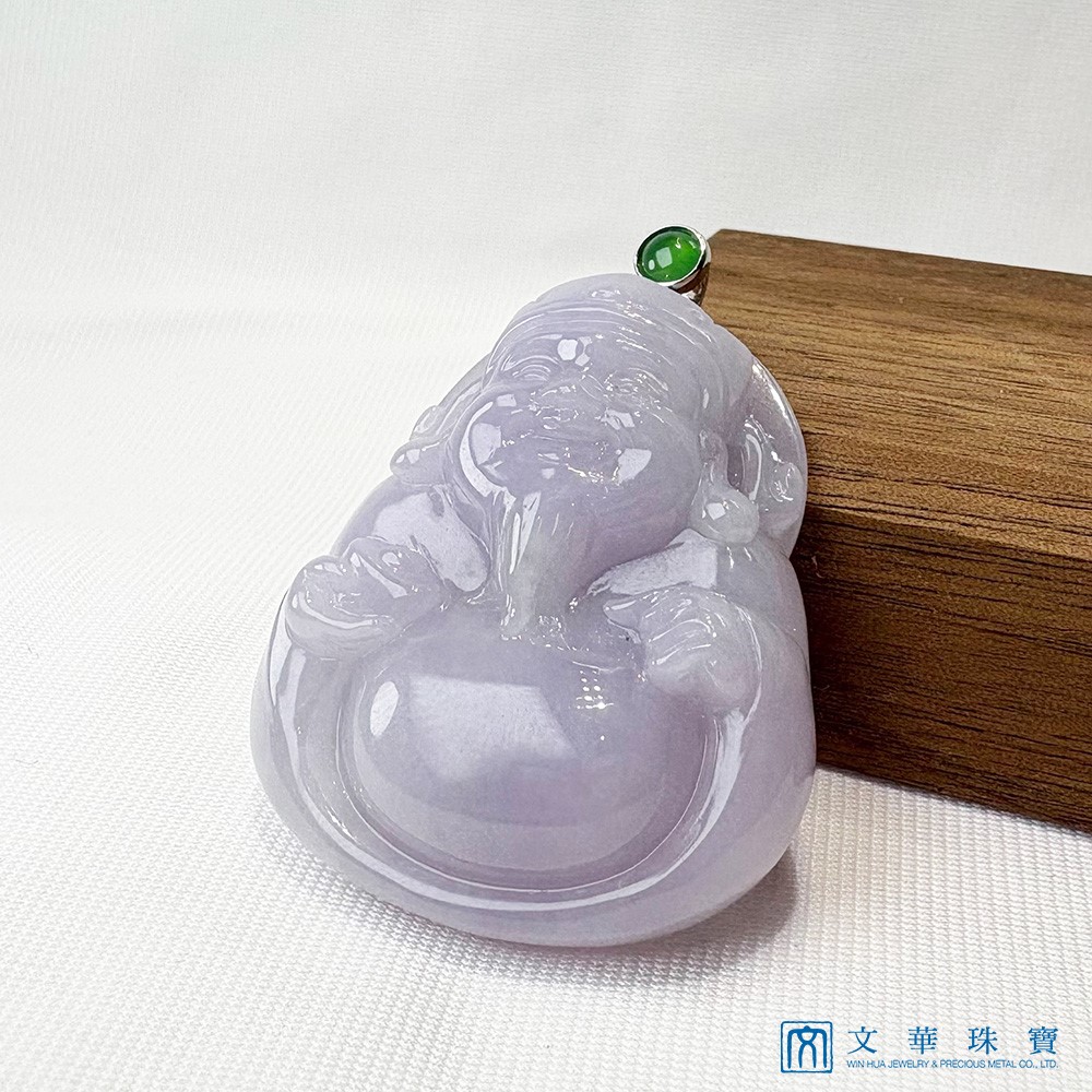 翡翠紫羅蘭財神玉墜