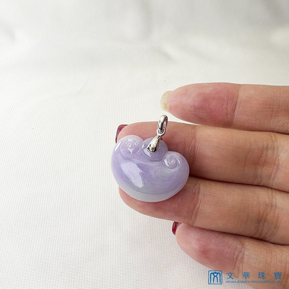 翡翠紫羅蘭元寶如意玉墜 