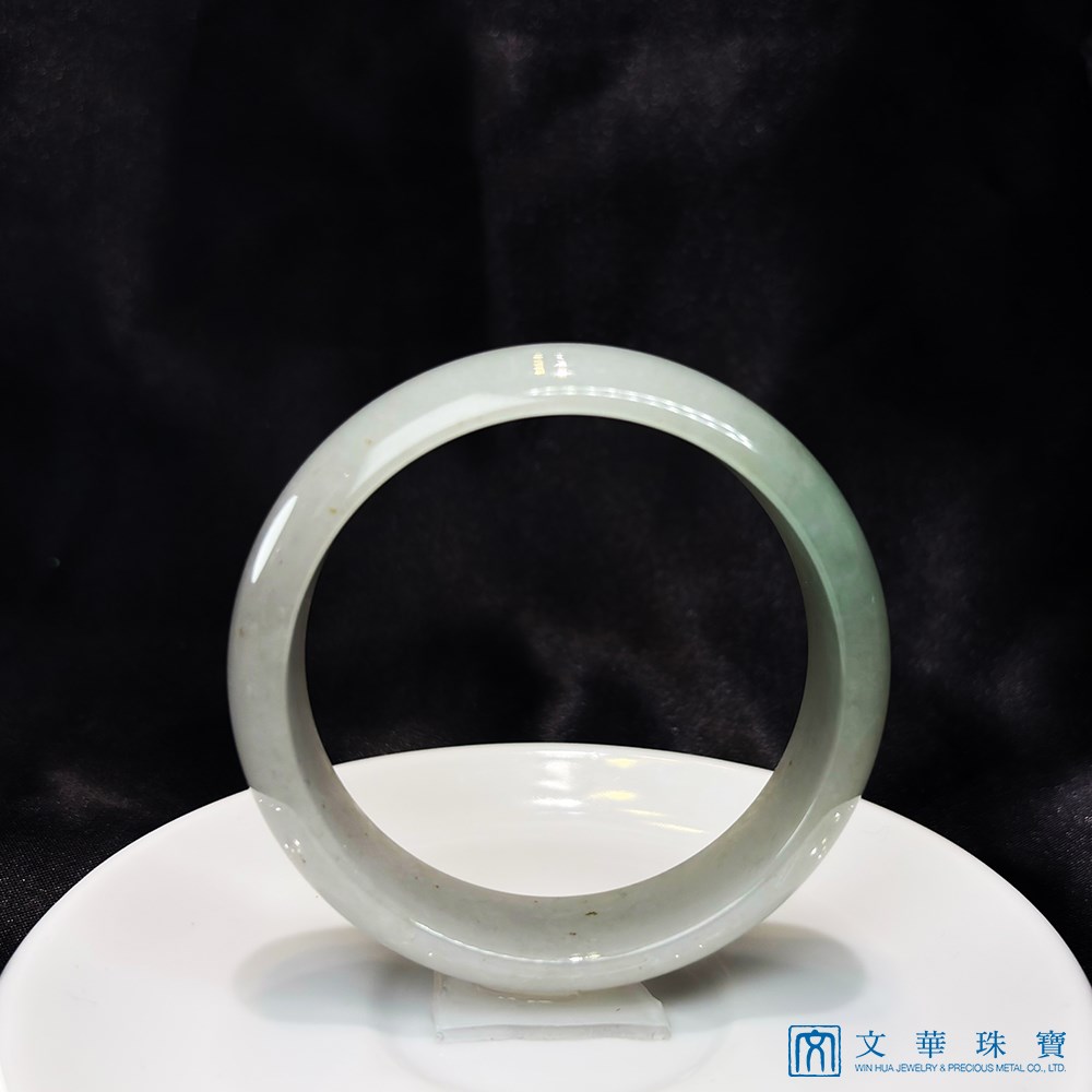 翡翠糯冰淡芙蓉厚庄寬版玉鐲 約19.3圍
