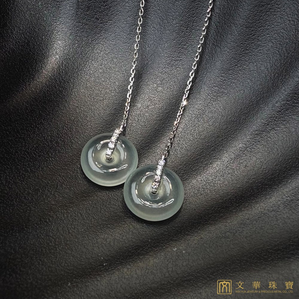 玻璃種平安扣耳環