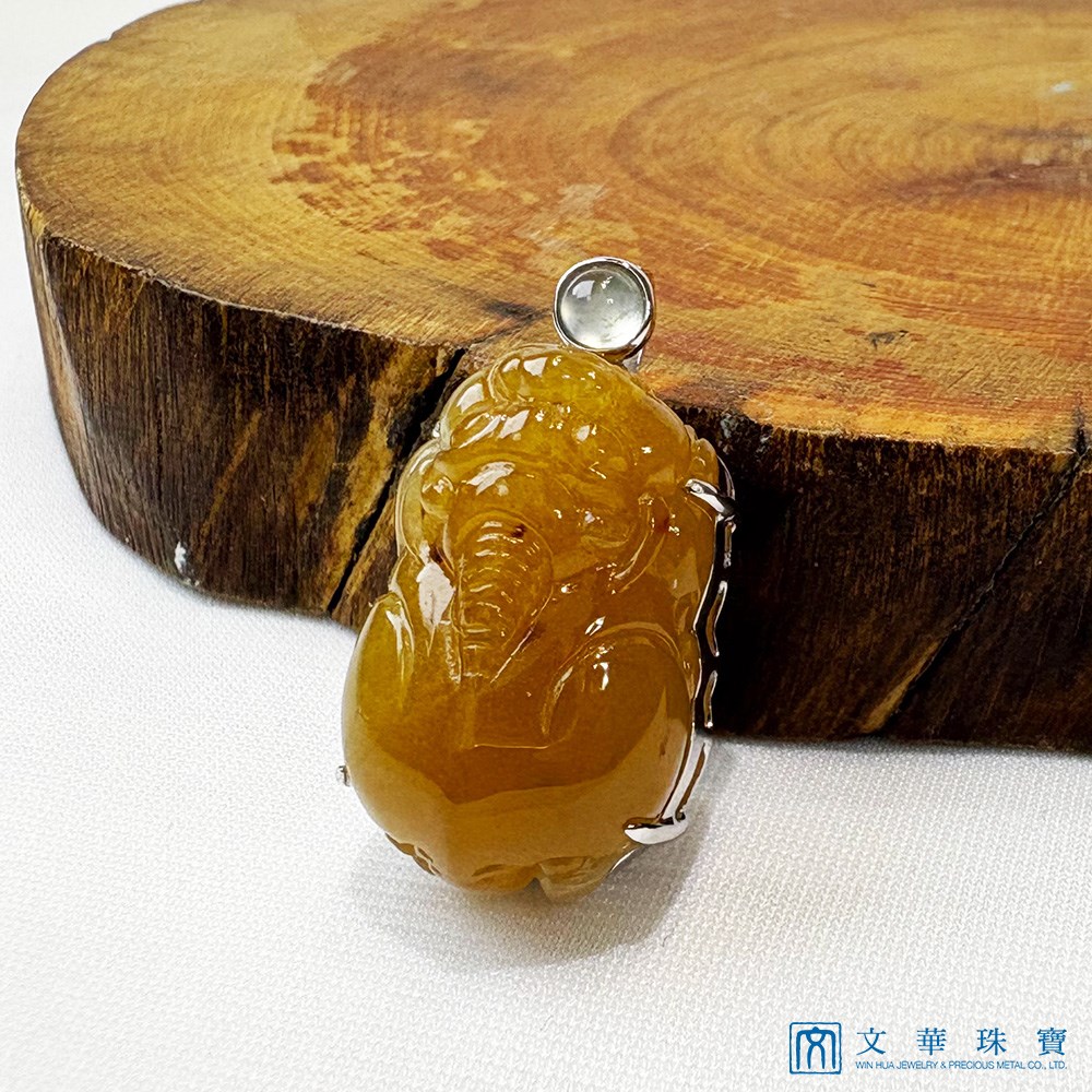 黃翡貔貅玉墜