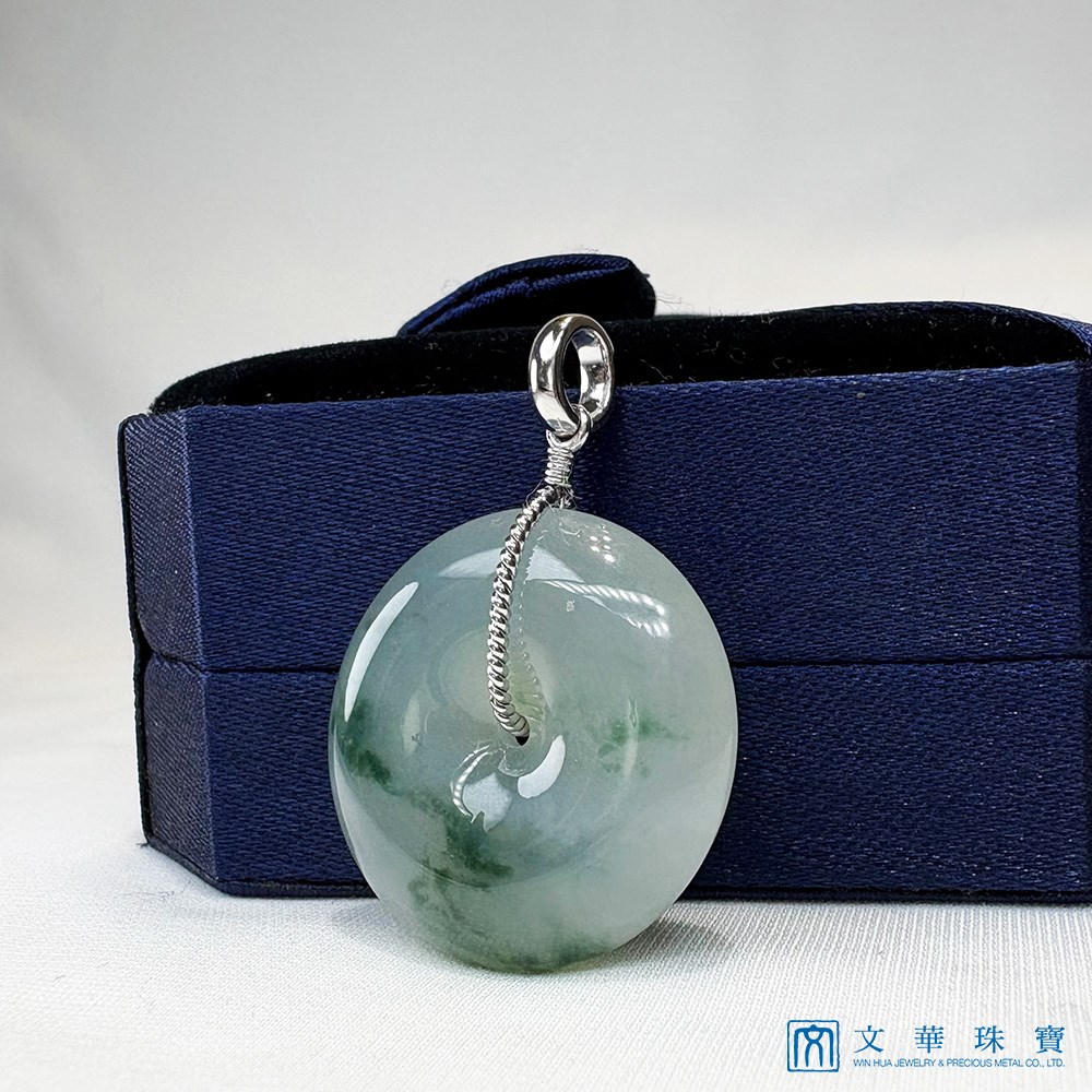 翡翠飄蘭花平安扣玉墜 (已售出)