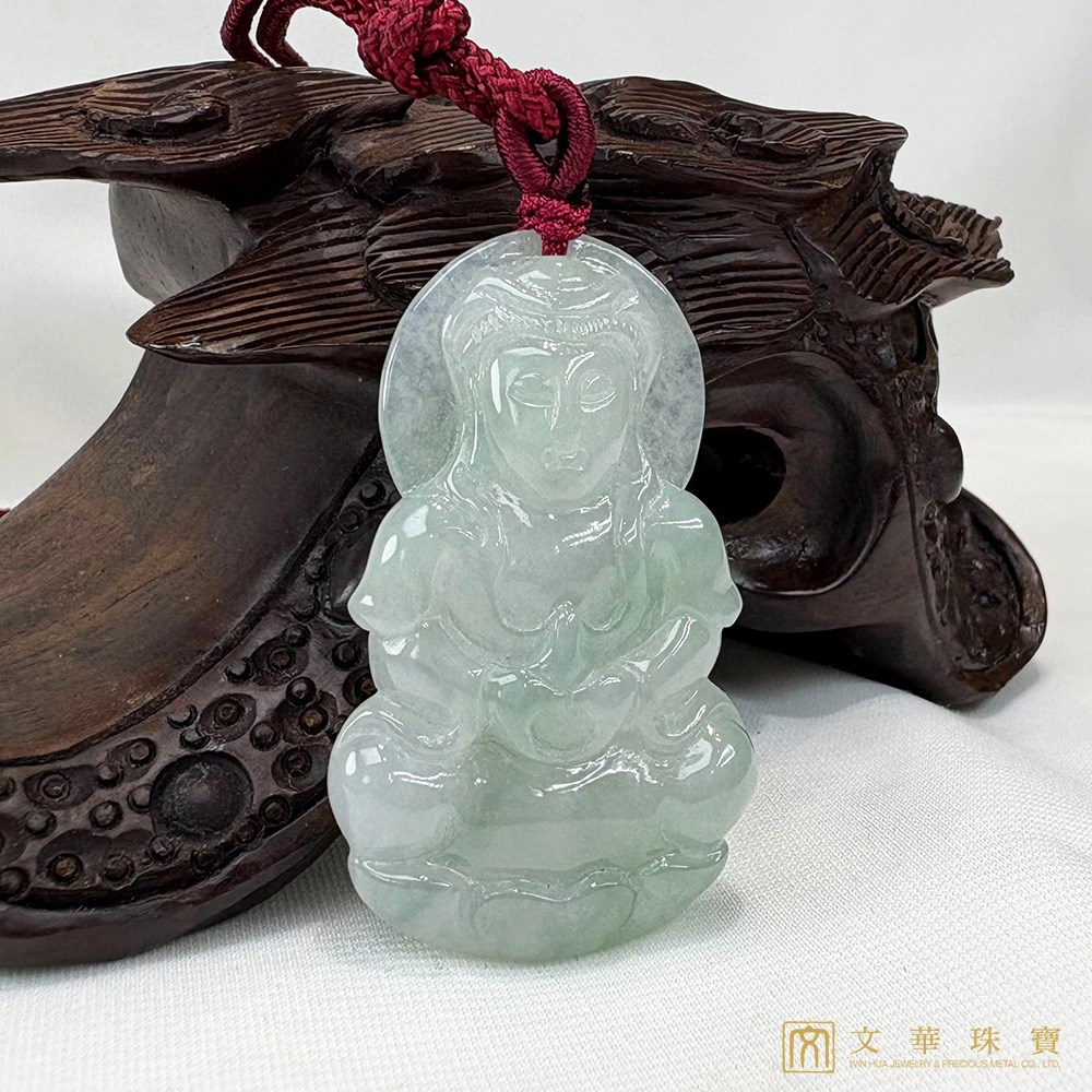 冰糯芙蓉綠寶瓶觀音 贈精美中國繩乙入