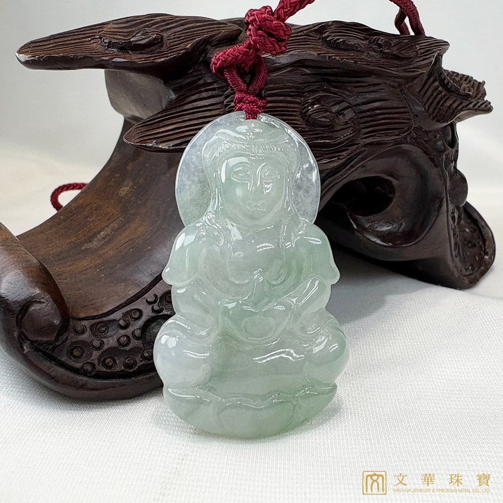 冰糯芙蓉綠寶瓶觀音 贈精美中國繩乙入