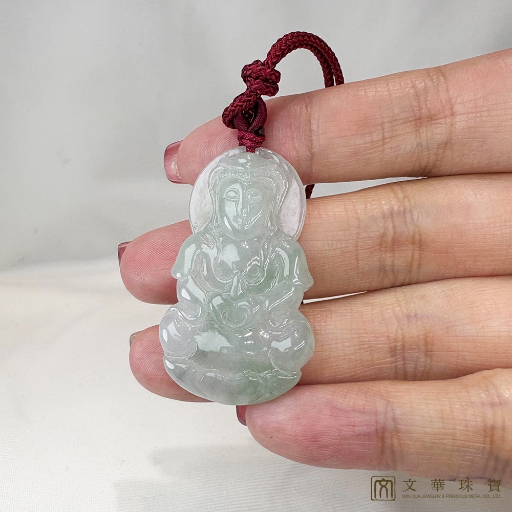 冰糯芙蓉綠寶瓶觀音 贈精美中國繩乙入