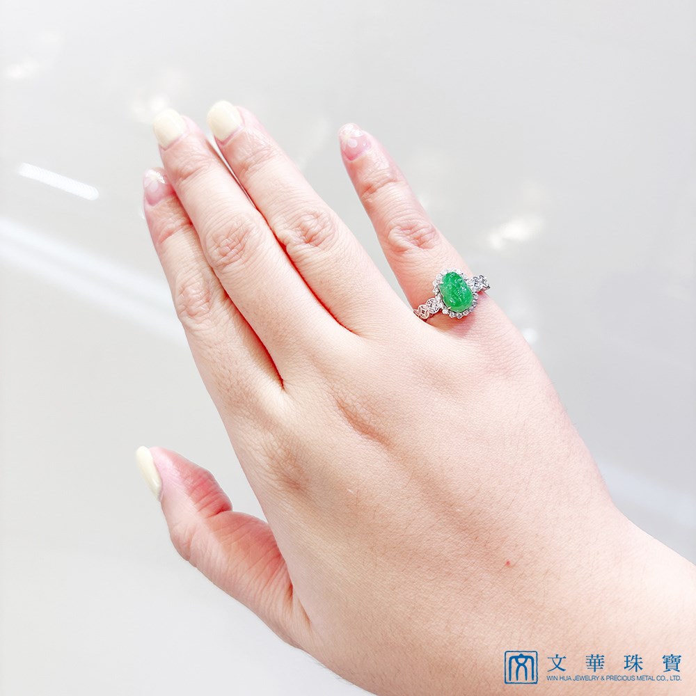 翡翠貔貅招財鑽戒 國際圍10號