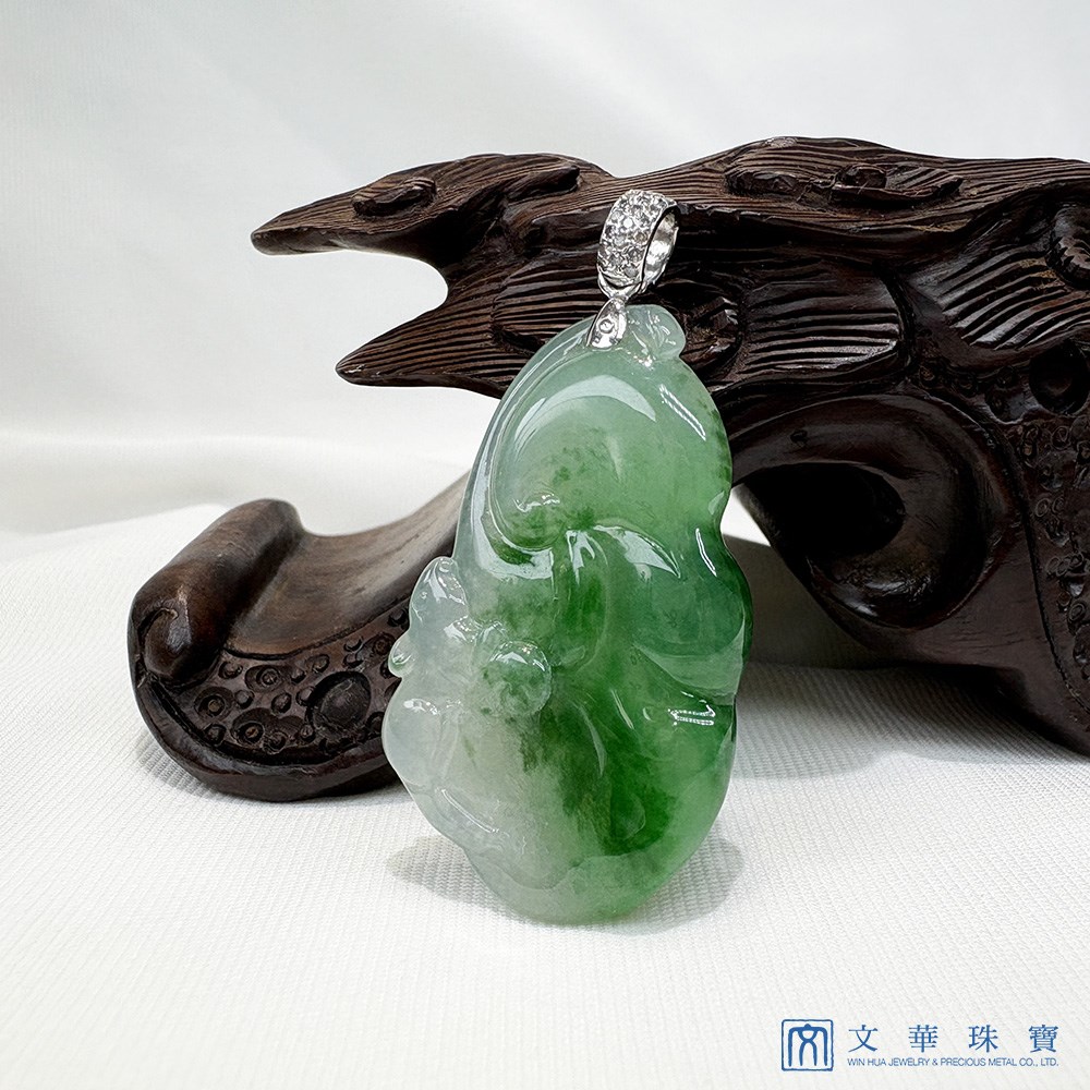冰種靈鼠如意翡翠玉墜