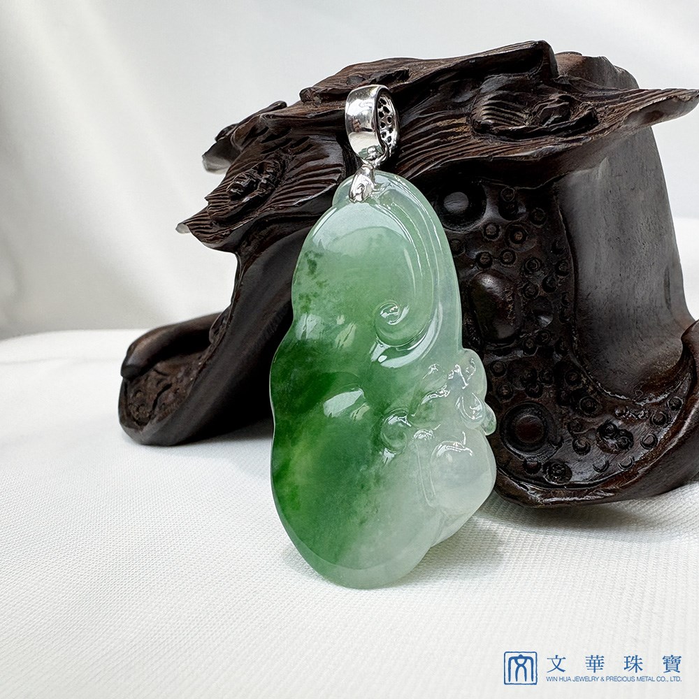 冰種靈鼠如意翡翠玉墜