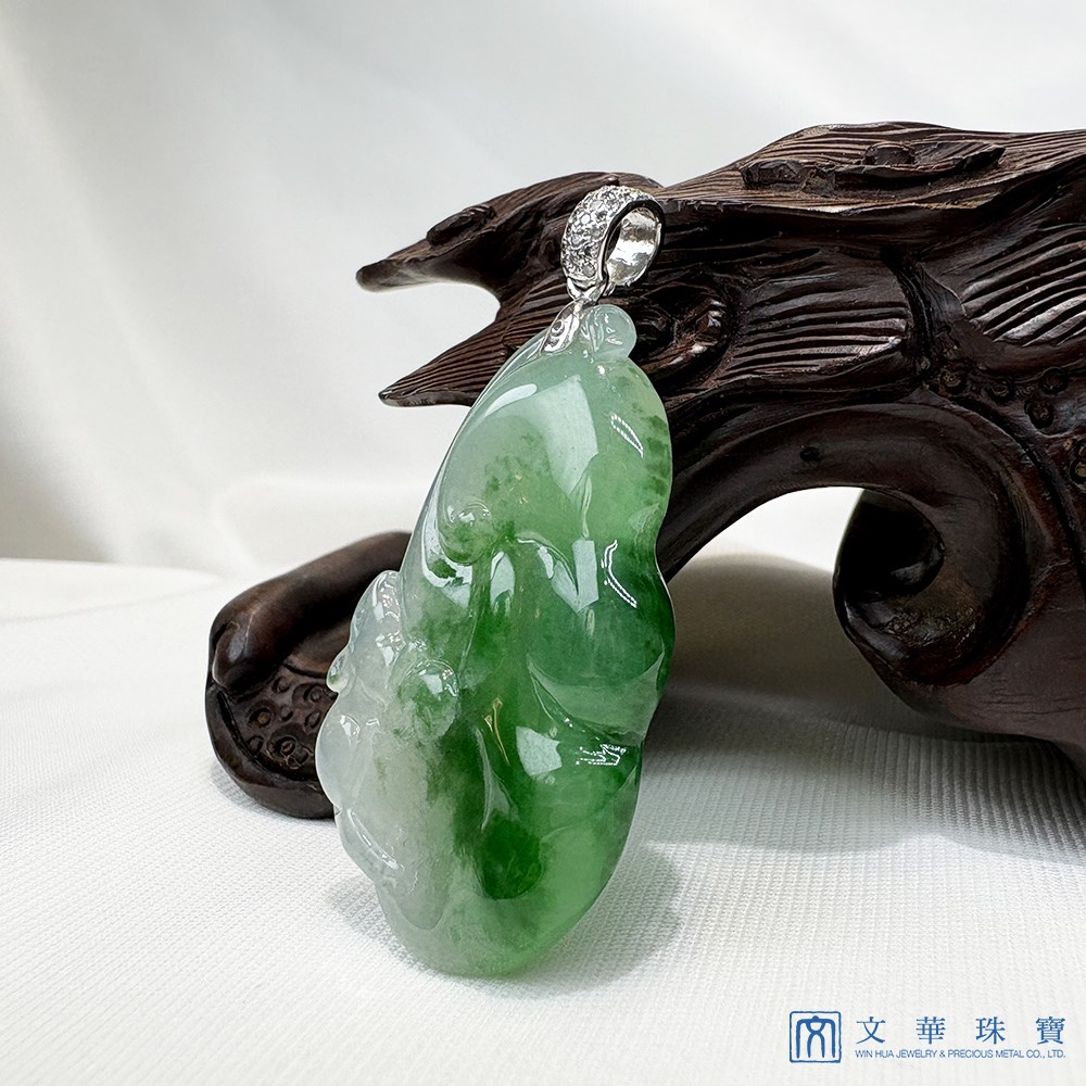 冰種靈鼠如意翡翠玉墜