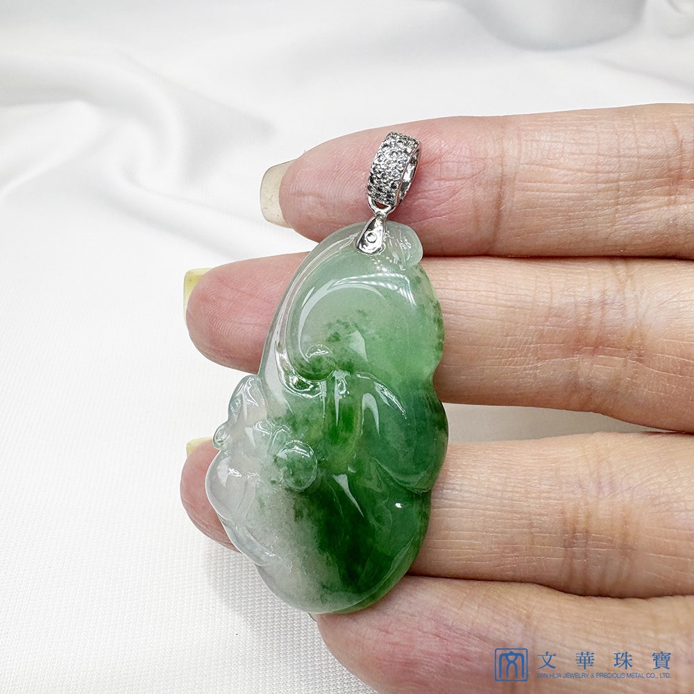 冰種靈鼠如意翡翠玉墜
