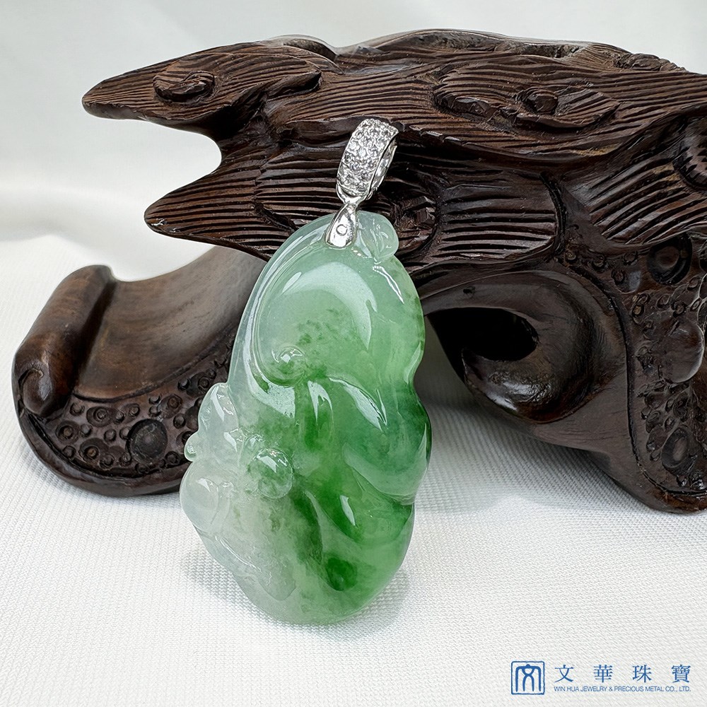 冰種靈鼠如意翡翠玉墜