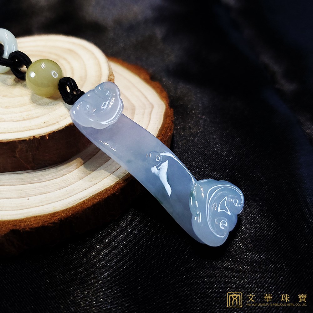 冰紫飄花如意把玩擺件 