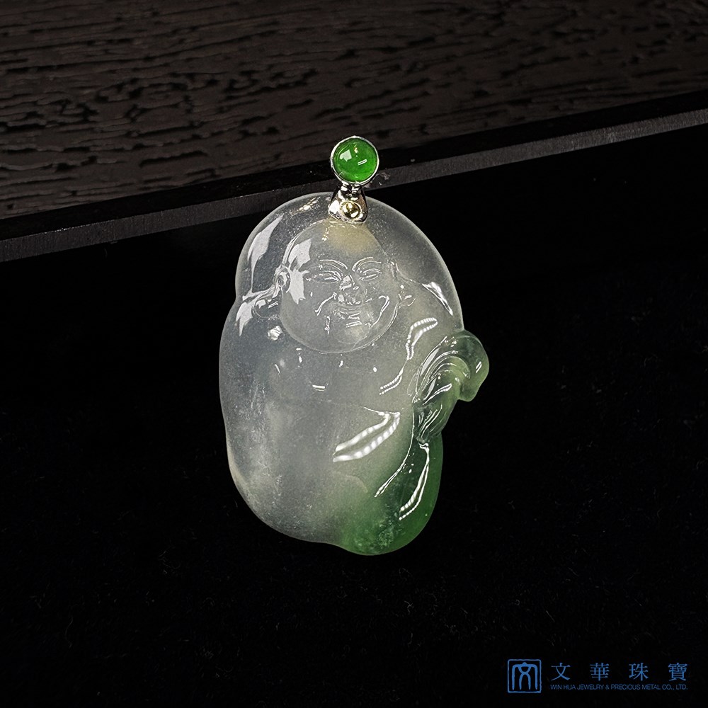 高冰布袋彌勒佛翡翠玉墜