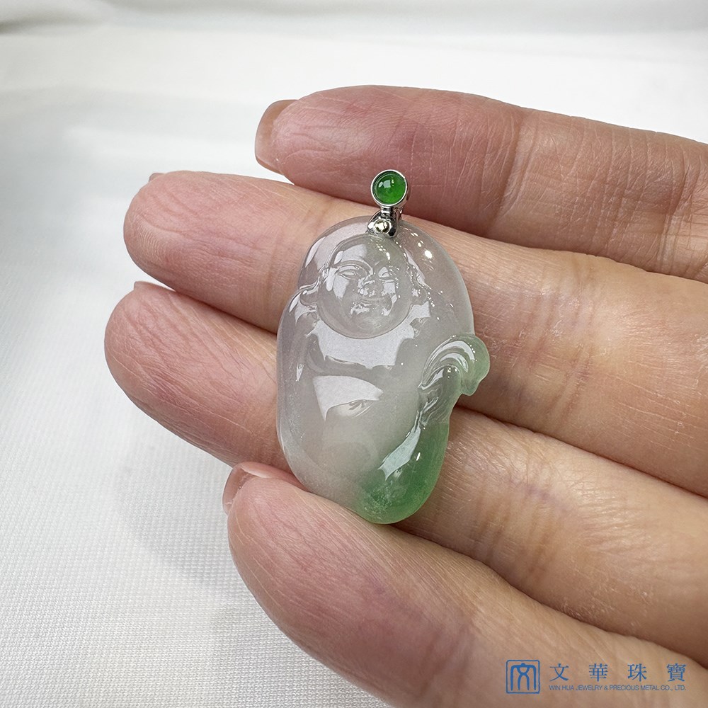 高冰布袋彌勒佛翡翠玉墜