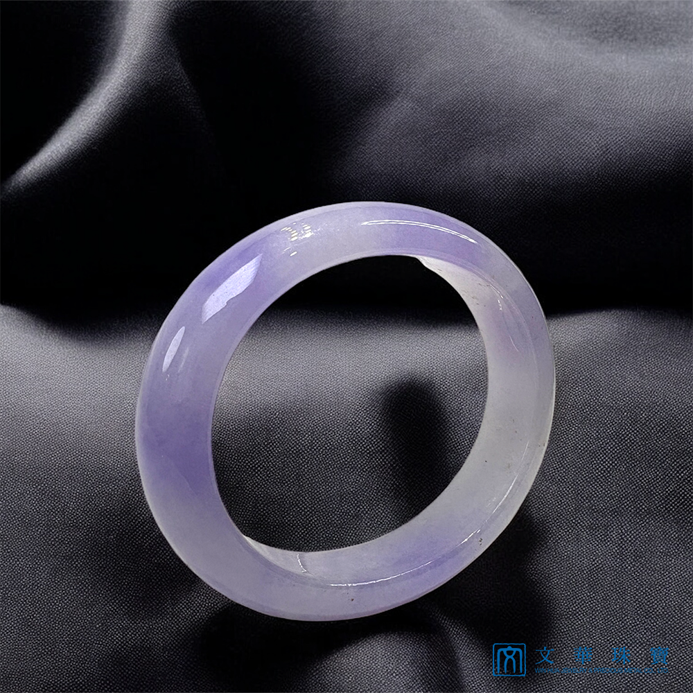 冰種紫羅蘭寬版貴妃鐲 17圍