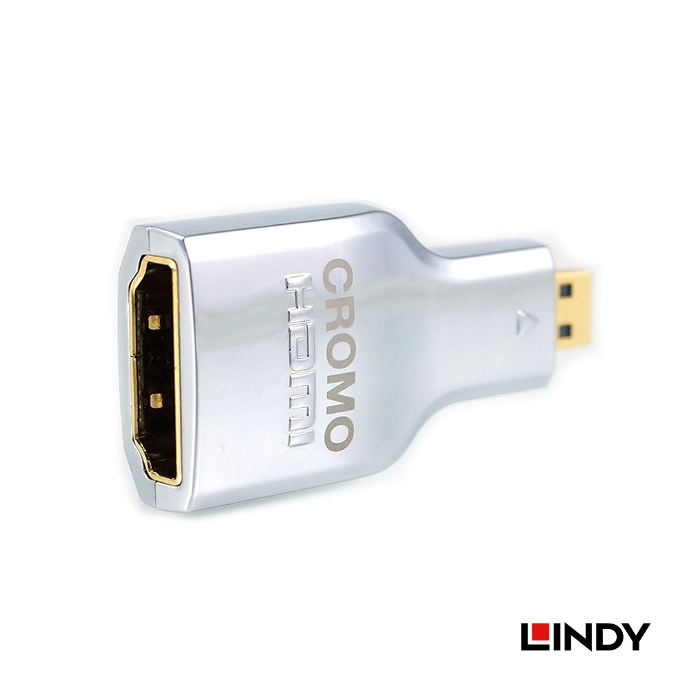 林帝 CROMO HDMI 2.0 鍍金 轉接頭-Micro HDMI公轉HDMI母